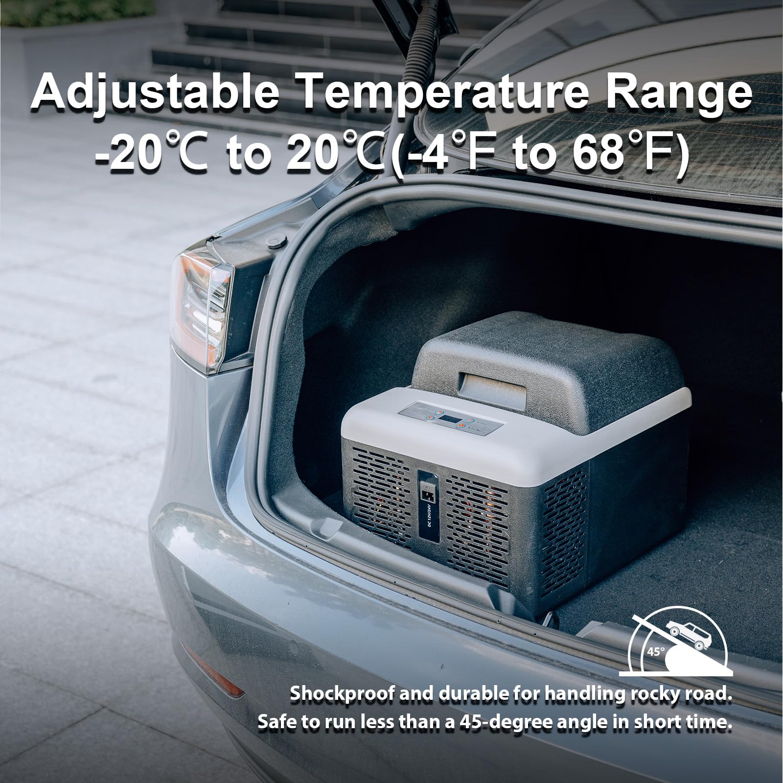 Alpicool C9PT 9L Compressor Car Fridge Freezer, DC 12v Camping Refrigerator, Portable Mini Cool Box for TruckCampervanRVBoat, -20℃ to 20℃(Black)