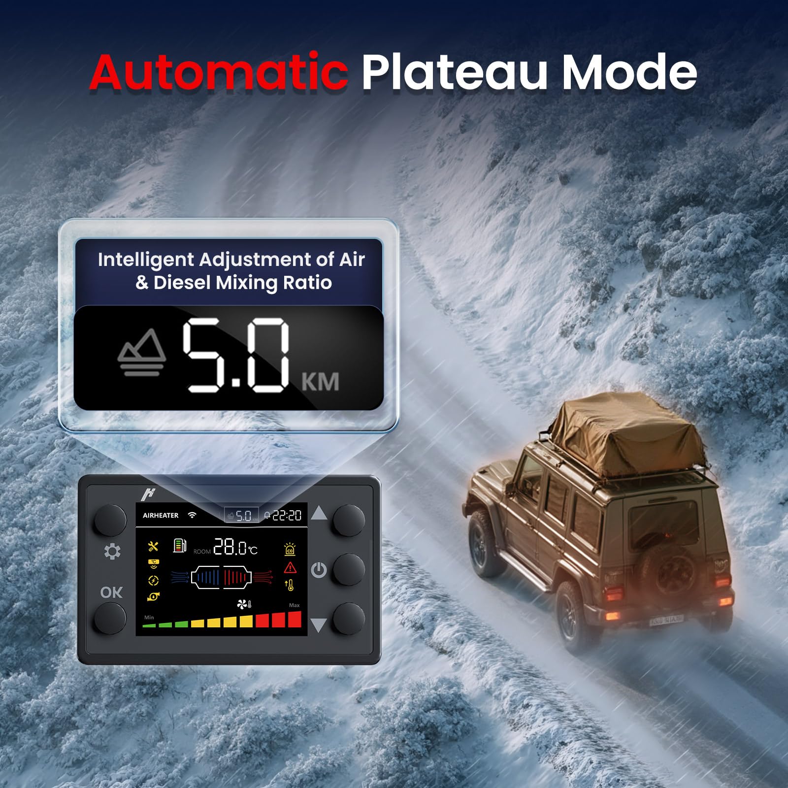 8KW Diesel Heater, 5L Toolbox Compact 2S Portable Diesel Air Heater 110V/12/24V All in One Fast Heating with App Control, Altitude Mode and no tick for RV Garage Camper 2025 Upgraded