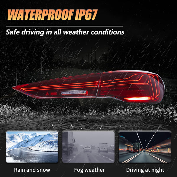 VLAND OLED Rear Lights Compatible With 4 Series G22/G23/G26, M4 G82 G83 2021-2023, Tail Lights Assembly w/Startup dynamic display - Smoked