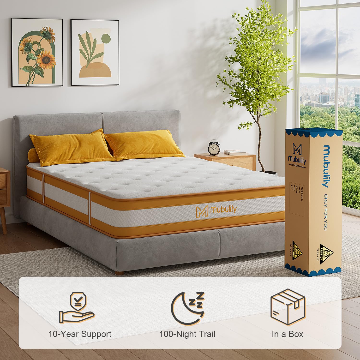 Double Mattresses 10 Inch Hybrid Memory Foam Mattress 4FT6, 7 Zone Orthopedic Double Mattress, Pocket Spring Medium Firm Breathable Soft Fabric, with Motion Isolation, with OEKO TEX(135x190x25cm)