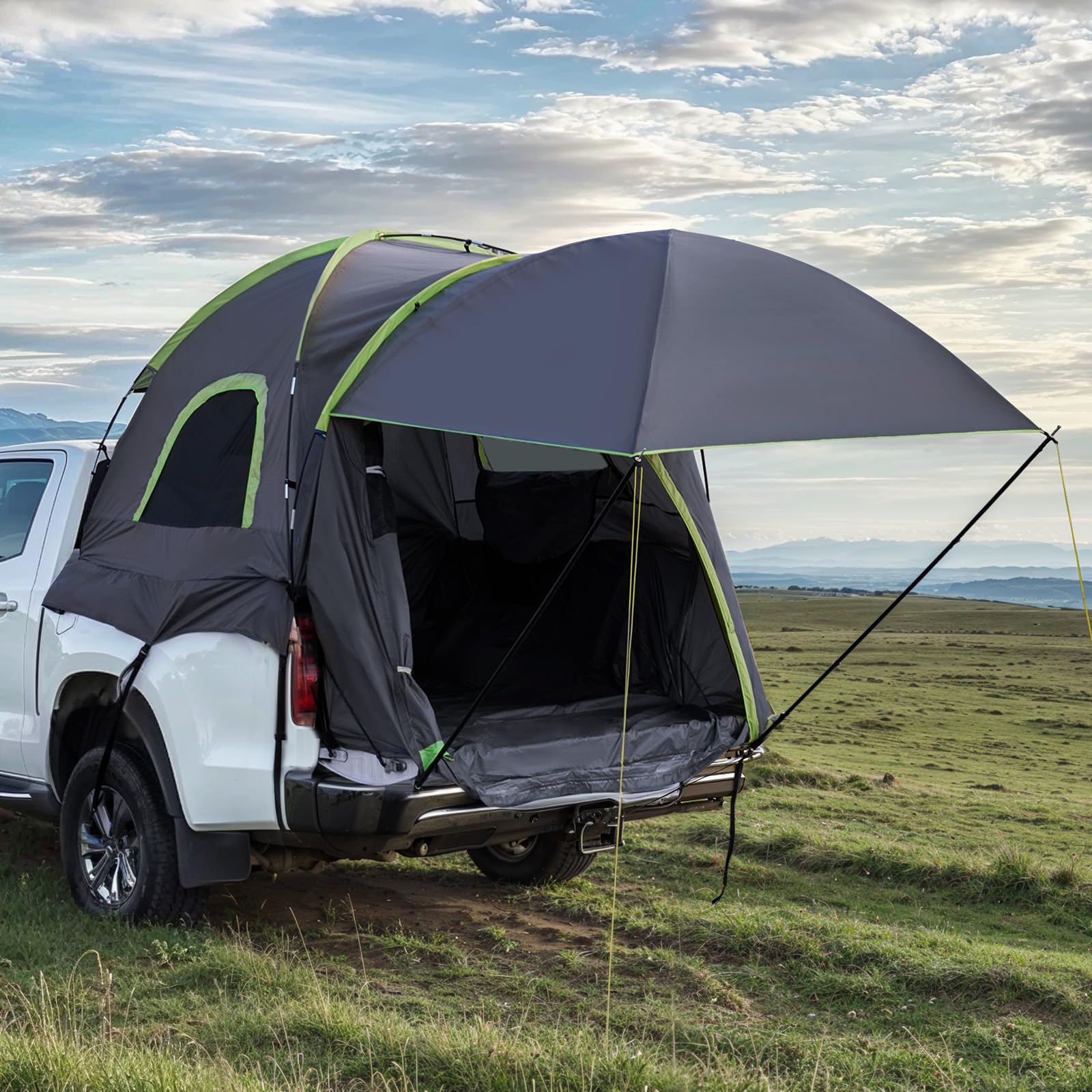 VEVOR Waterproof PU2000mm Spacious Double Layer Design, SUV Camping Tent with Shade Awning and Mesh Windows, Includes Rainfly and Storage Bag