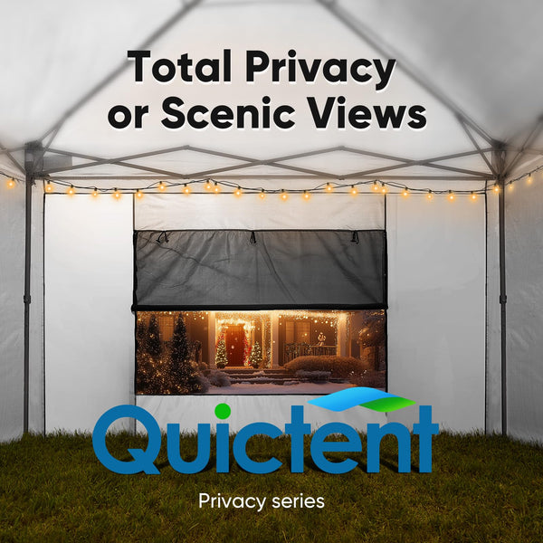 Quictent Pop Up Canopy Gazebo with Removable Sidewalls, Adjustable Height Event Shelter, 3x3m (10x10ft) Portable Tent for Garden Party, Camping, White