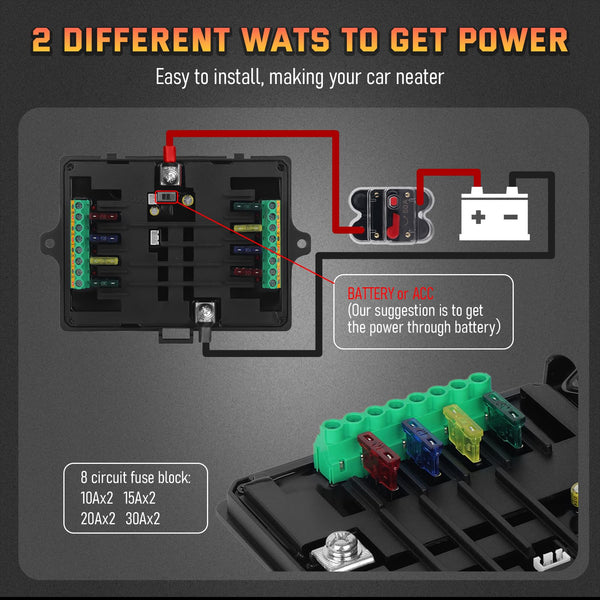 Chelhead RGB 6 Gang Switch Panel with APP Control, Universal Circuit Control Relay System, Multi-Function Bluetooth Remote Switch Panel, Compatible with Truck Boat SUV RV Trailer Marine ATV UTV