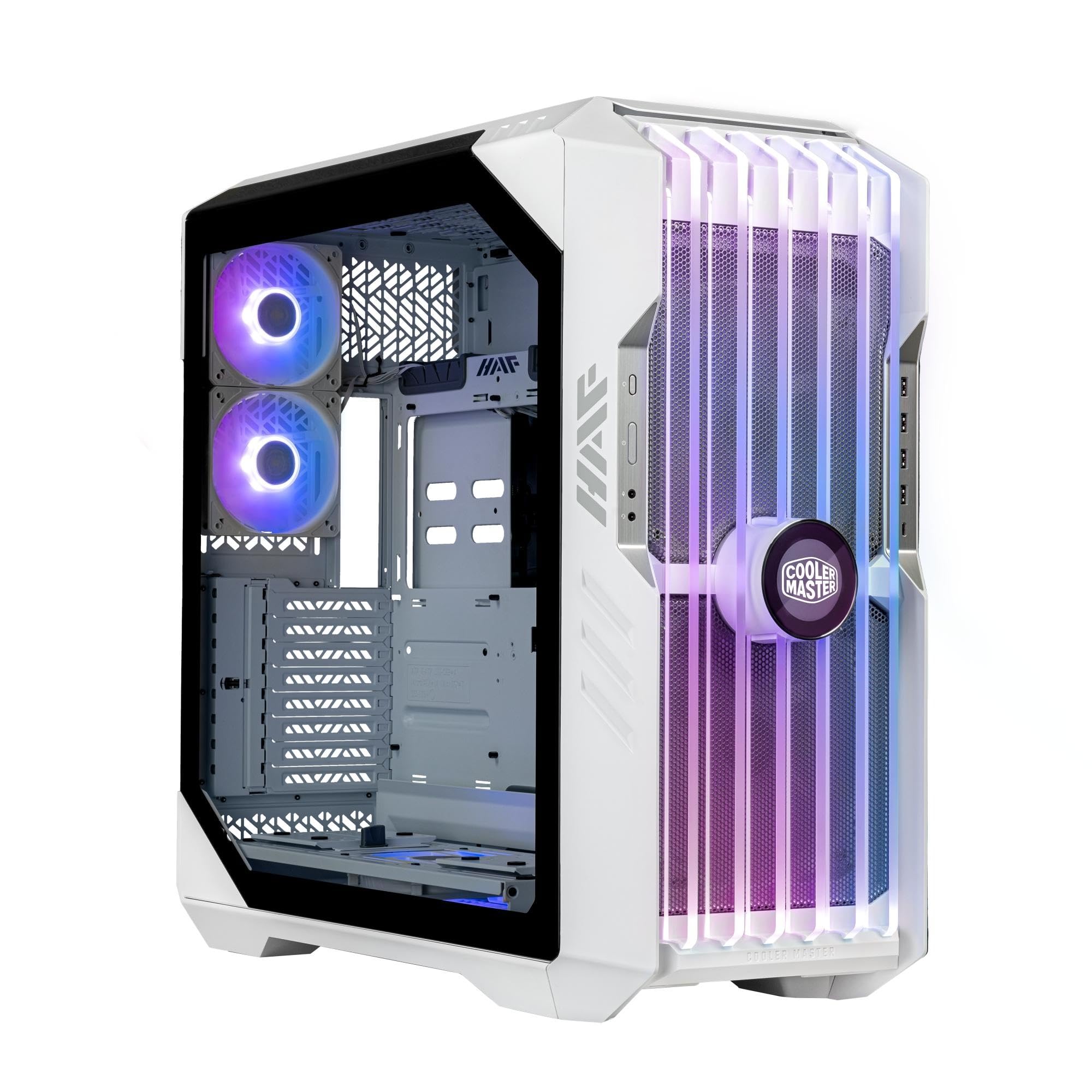 Cooler Master HAF 700 PC Case - Full-Tower, E-ATX Compatible, 5 x Pre-Installed Fans, Rotatable Radiator Bracket, TG Side Panel, Tool-Free Design, ARGB Controller Included