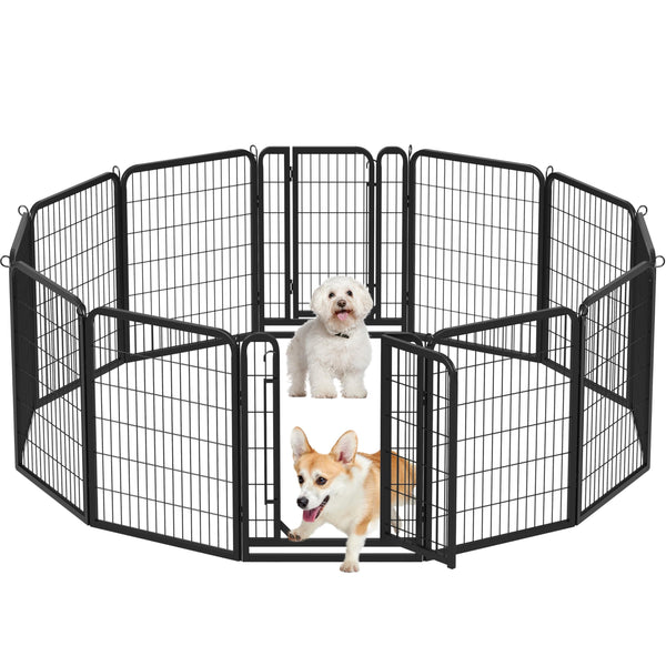 Yaheetech Lightweight Dog Playpen, 8 Panel 80cm Dog Fence Pet Exercise Pen Portable Puppy Play Pen Suitable for RV/Camping