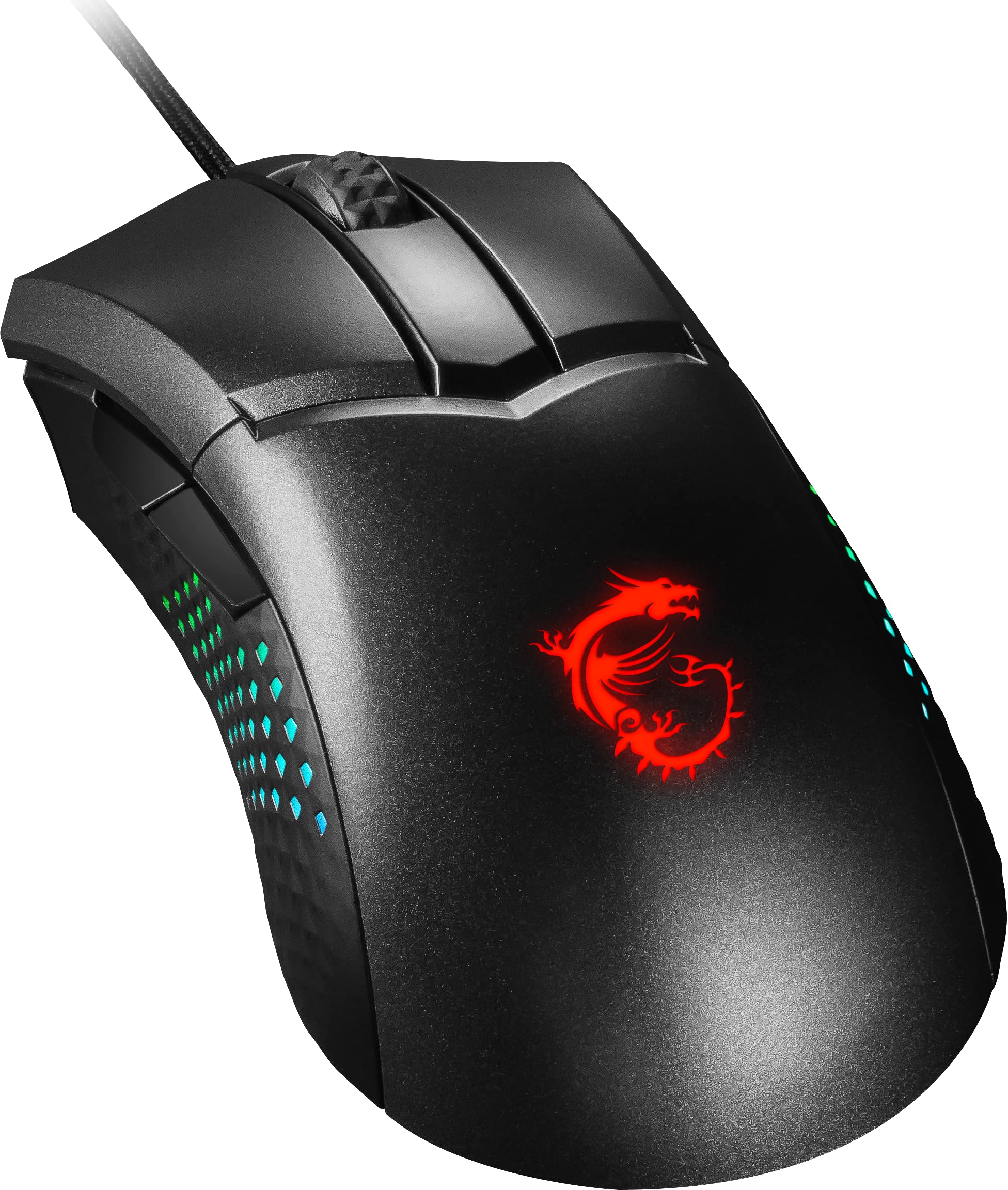 MSI CLUTCH GM51 LIGHTWEIGHT Gaming Mouse - 26000 DPI Optical Sensor, Elite 0.125ms Latency, 60M+ Click OMRON Switches, 6-Buttons, FriXionFree Cable, RGB Diamond LightGrips, 75g - Wired