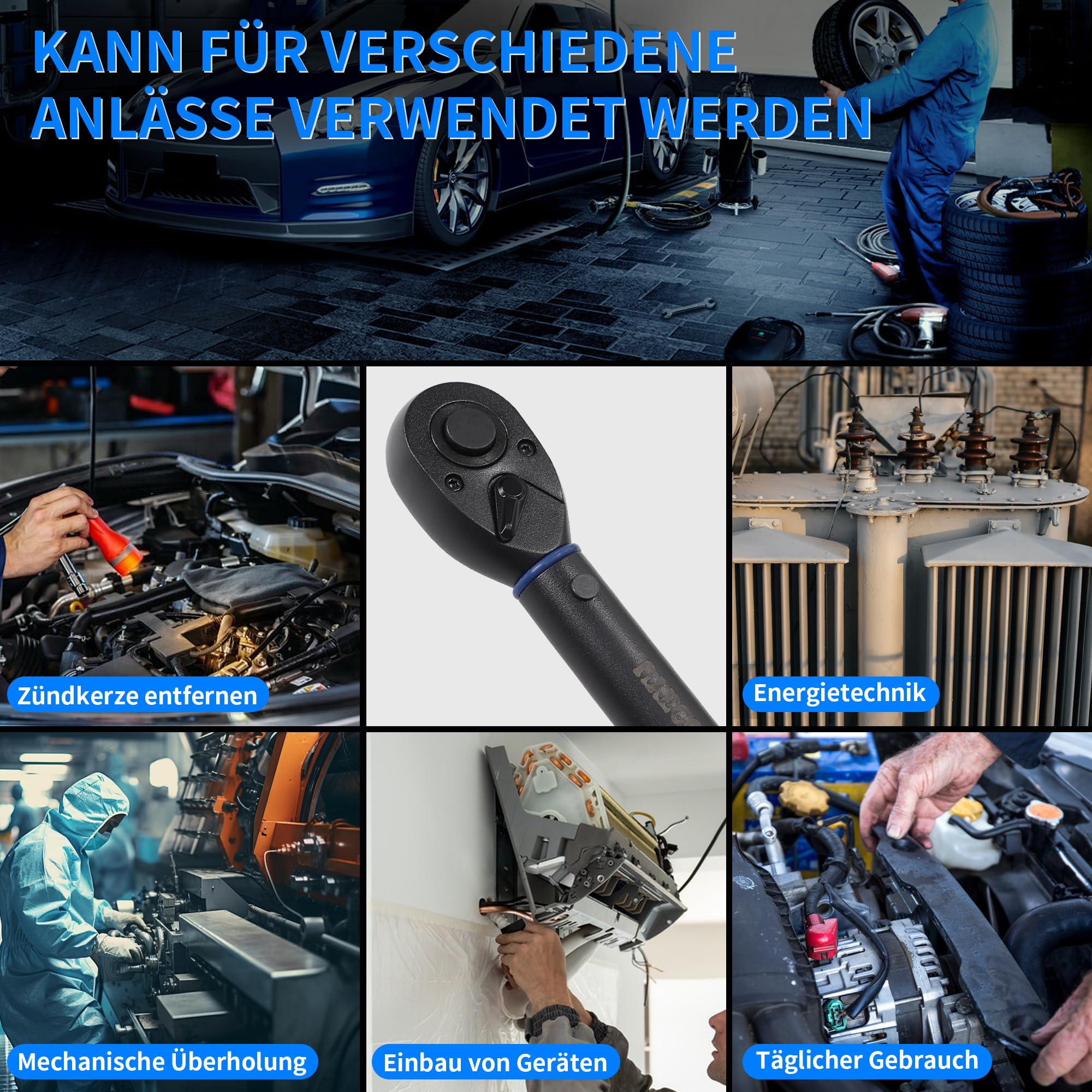 Torque Wrench Set 1/4 5-25Nm, 3/8 20-120Nm, 1/2 40-220Nm, 72 Tooth Dual-Direction Reversible Click Torque Wrenches for Bike Motorcycle, Car, Truck