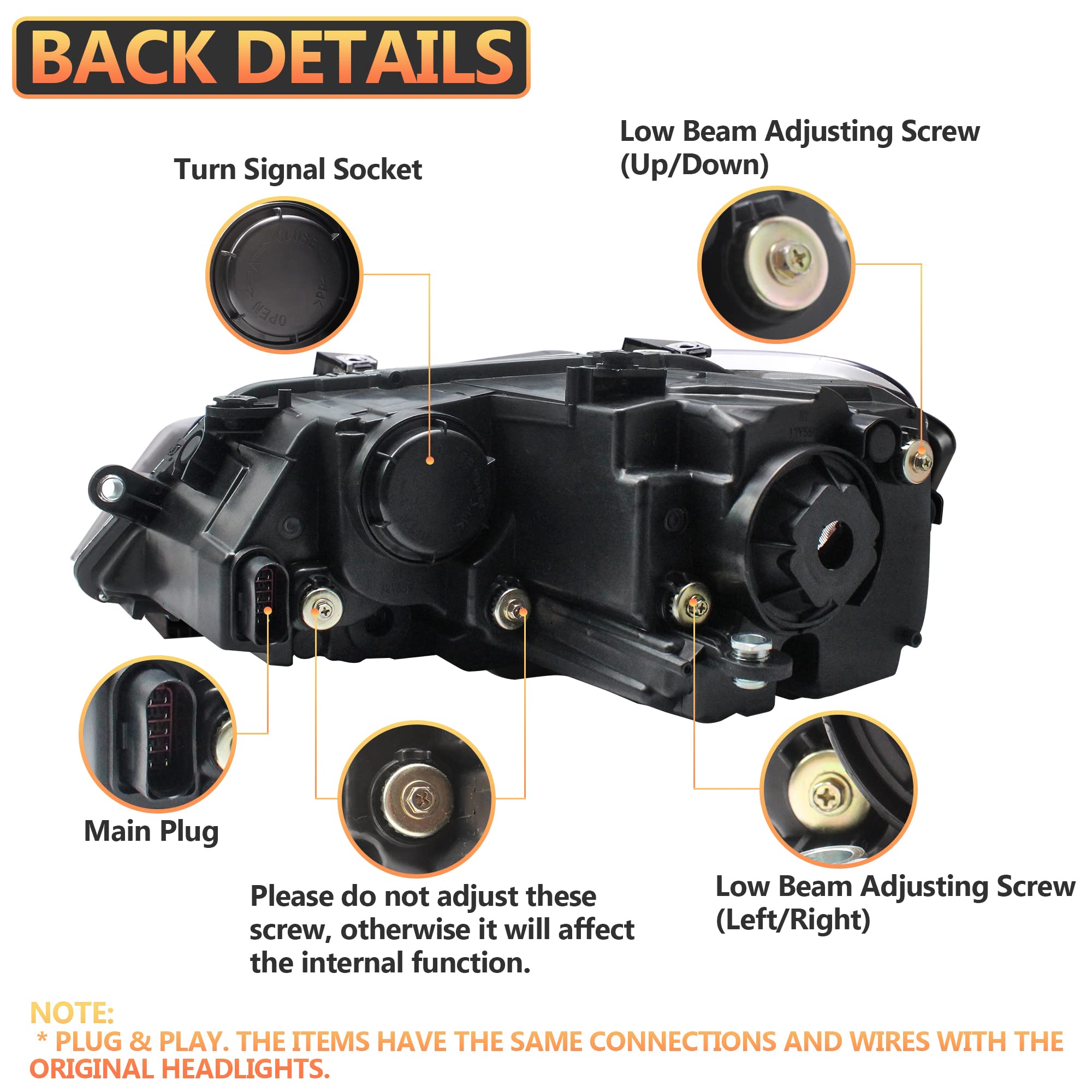 VLAND LED Rear Lights compatible with Jetta MK6 2011-2018 Sedan [Not fit LED & GLI models], Driver & Passenger Side - Red