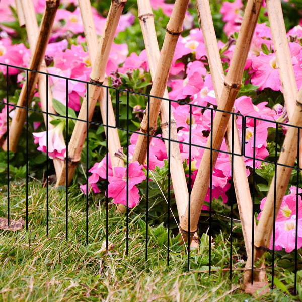 10.8 Feet Portabl Pet Dog Fence Outdoor, 10 Panels 17in H x 13in W Adjustable Garden Border Fencing for Dogs, Puppy Proof Barrier with Easy