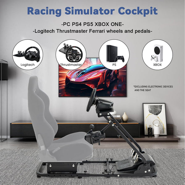 Anman Racing Wheel Stand, Adjustable Racing Simulator Cockpit,Driving Simulator Seat fit for G25 G27 G29 G920 NOT Include Wheel Shifter Pedals