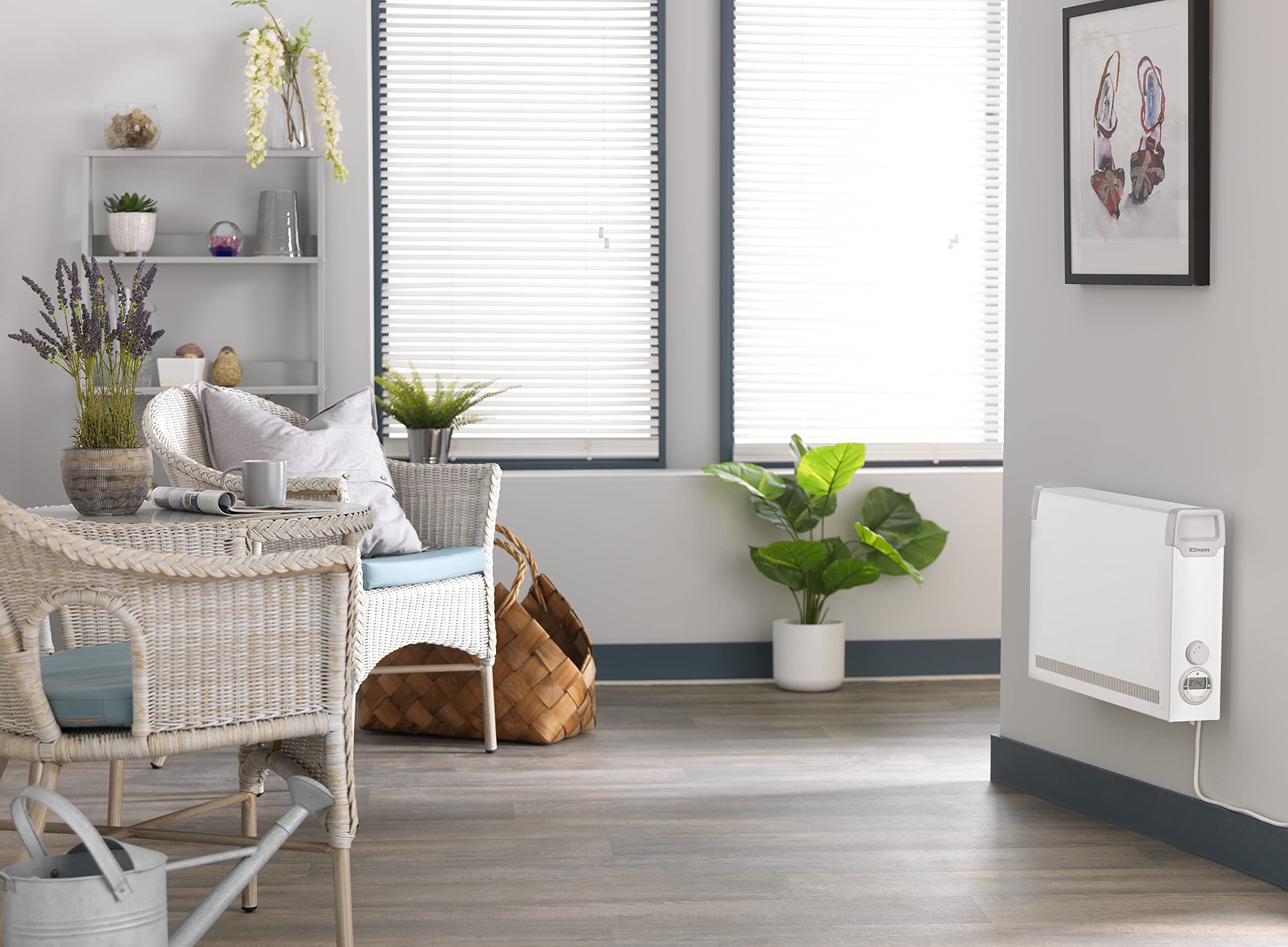 Dimplex ML2TSTIE7 2kW Convector Heater, Electric Freestanding & Wall Mountable Plug In Electric Heater, with Thermostat, Electronic Timer, Portable or