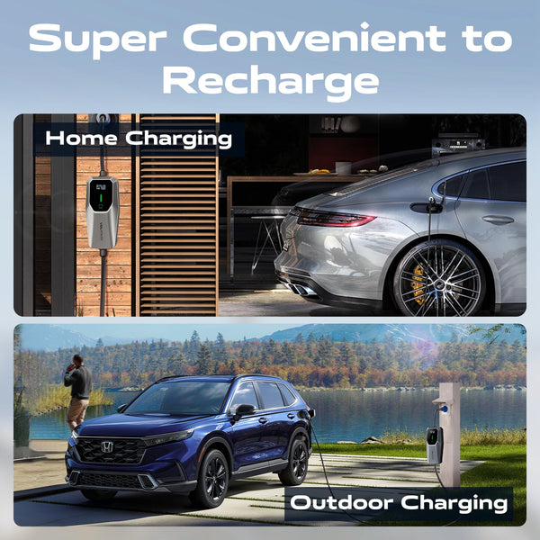 VDLPOWEREU EV Charger 3.6kw, 6A/8A/10A/13A Variable, 3Pin Home Electric Car Charger Cable Type 2, 5 Metres Single-phase Charger with LED Display& Carry Bag, IP65 Waterproof