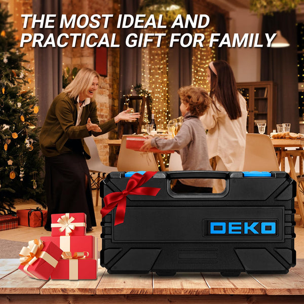 DEKO Tool Kit Set Box 62 Piece Home Repair DIY Tools Basic Hand Toolbox Sets for Home