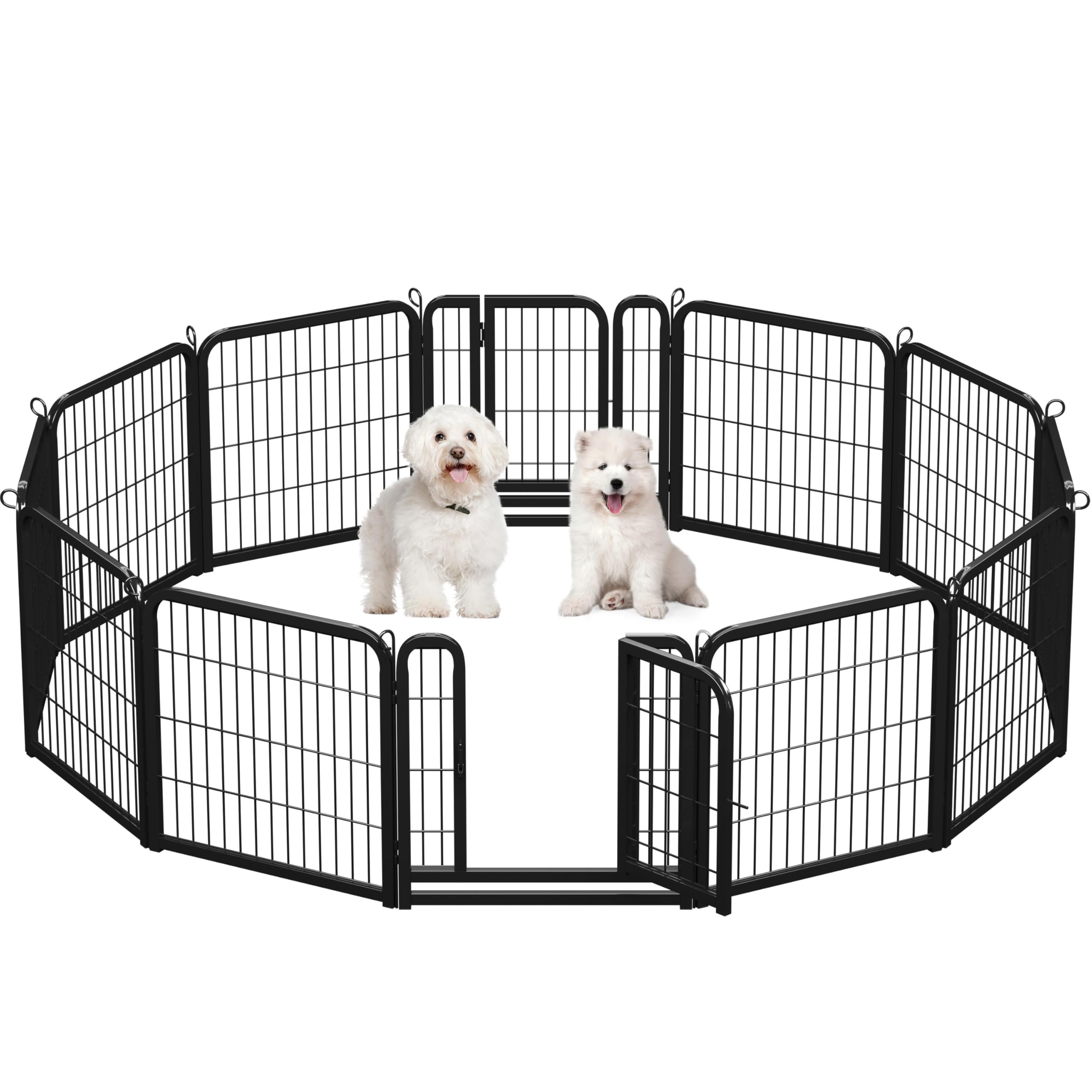 Yaheetech Lightweight Dog Playpen, 8 Panel 80cm Dog Fence Pet Exercise Pen Portable Puppy Play Pen Suitable for RV/Camping
