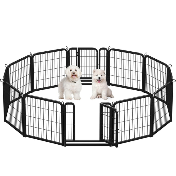 Yaheetech Lightweight Dog Playpen, 8 Panel 80cm Dog Fence Pet Exercise Pen Portable Puppy Play Pen Suitable for RV/Camping