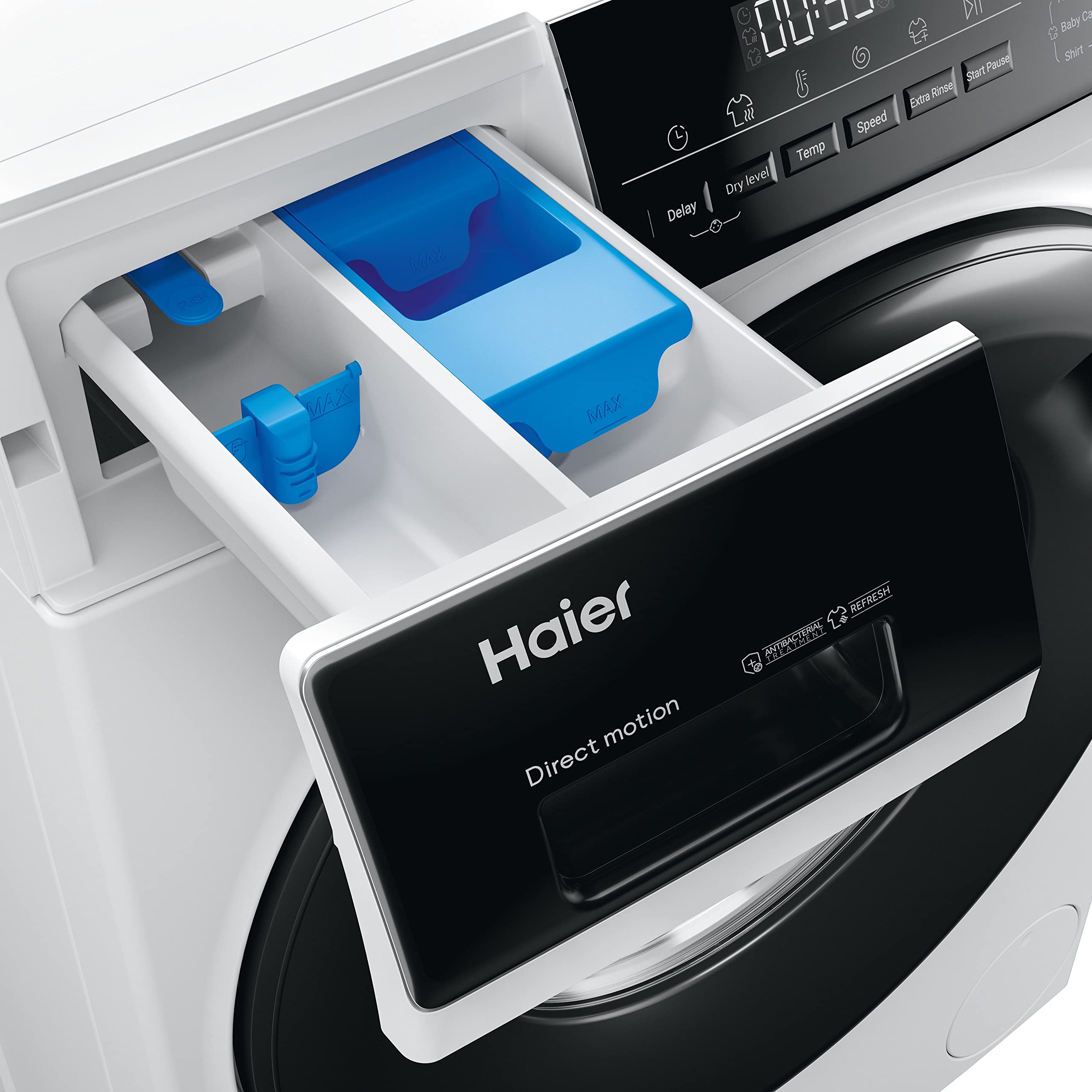 Haier HWD90-B14939S8 Freestanding Washer Dryer, 9kg/6kg Load, 1400RPM, Graphite [Energy Class D]