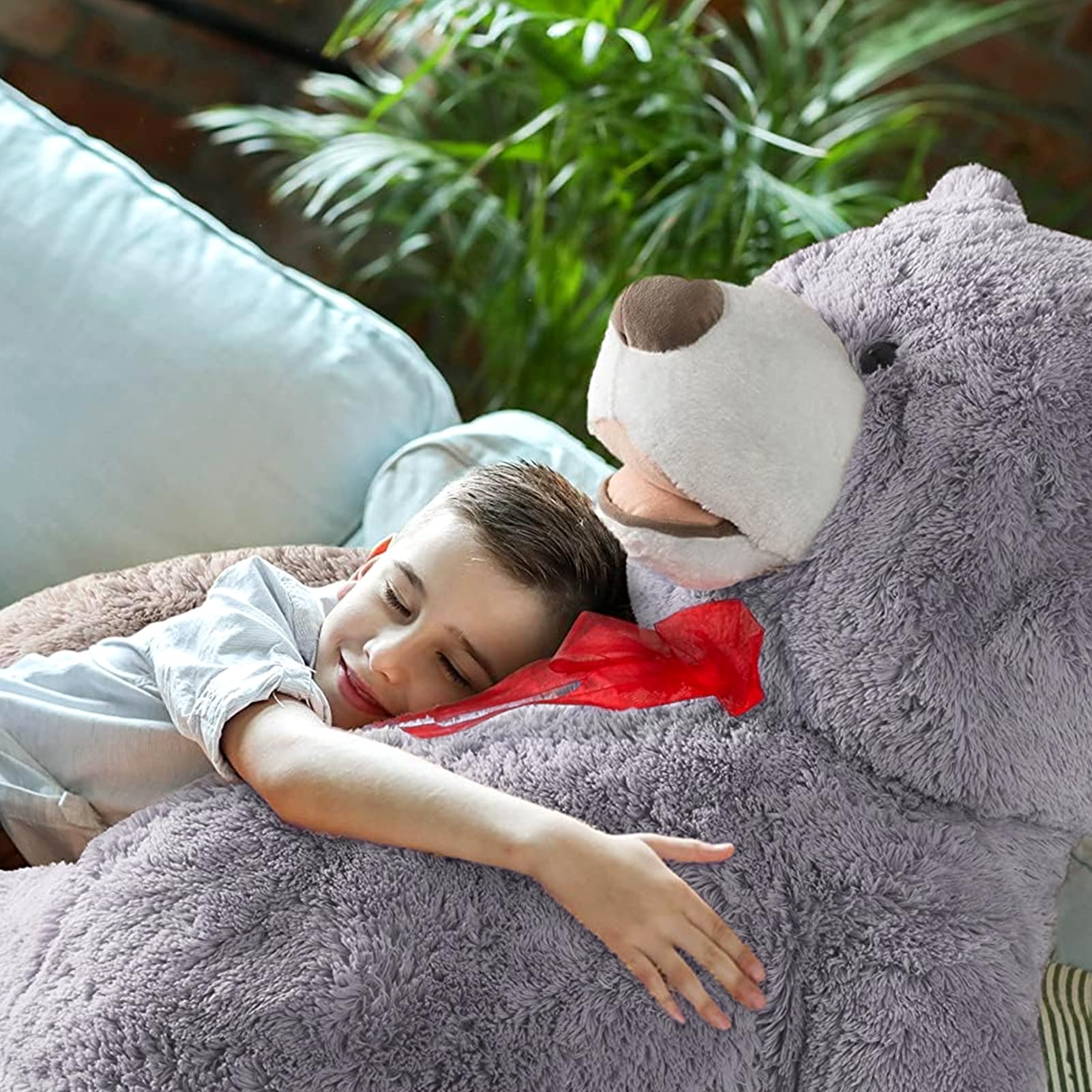 HollyHOME 150cm Giant Teddy Bear Stuffed Animal Large Soft Toys Plush Bear, Light Brown Age 3+