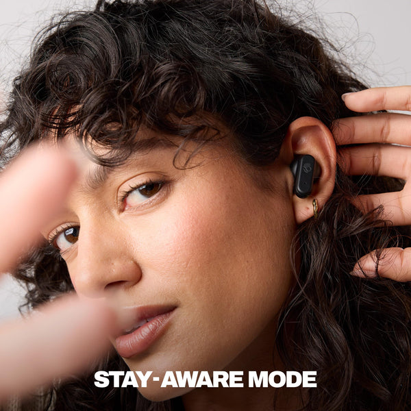 Skullcandy Dime Evo Wireless Earbuds, Bluetooth Headphones, Noise Isolating Fit, Up to 36 Hours Battery, Microphone for iPhone Android, Easy Carry with Clip-Anywhere Case - True Black