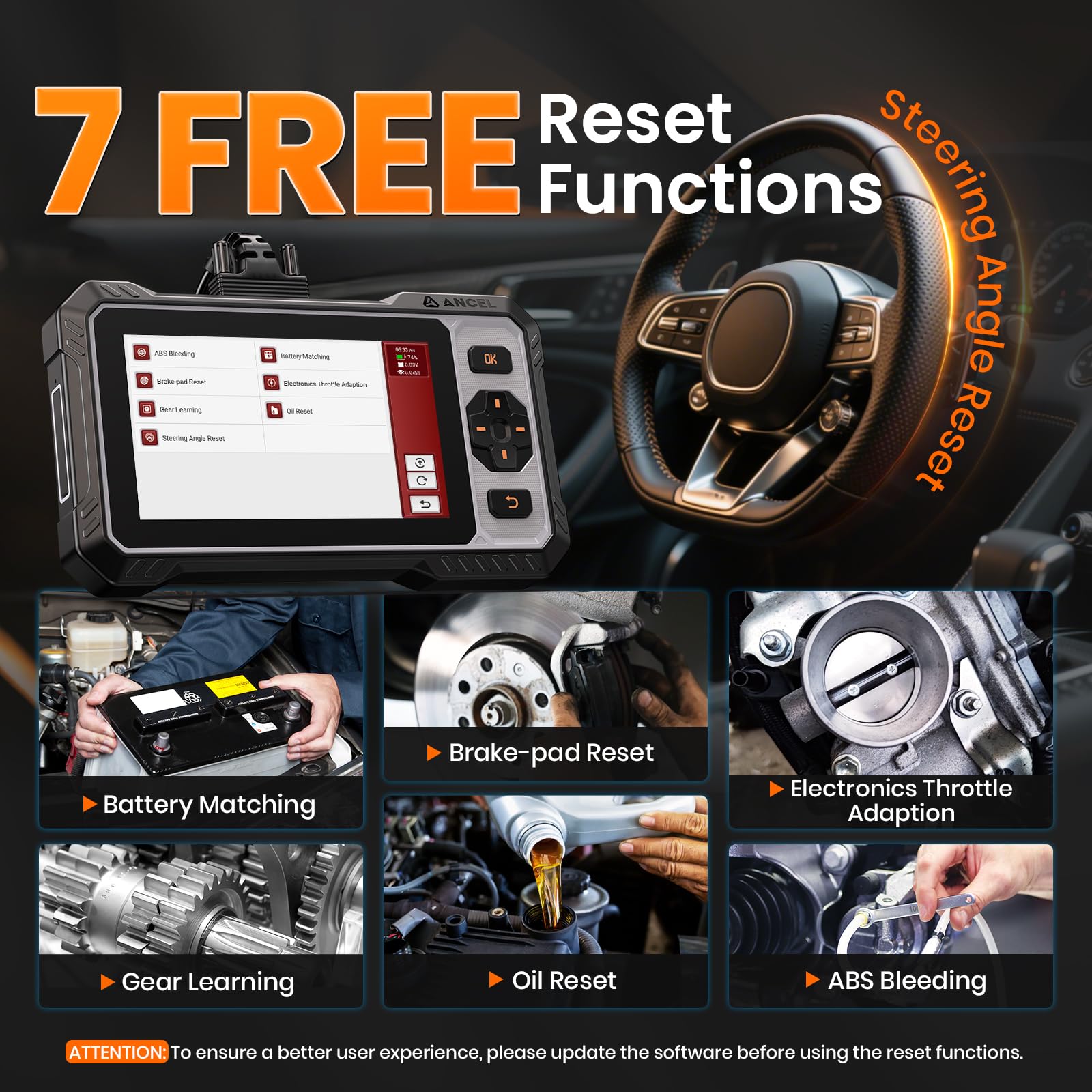 ANCEL FX6000 Bidirectional OBD2 Scanner, Car Diagnostic Tool for ABS/SRS/Transmission/Enigne,Diagnostic Machine for All Cars,Car Diagnostic Scanner with 10+ Active Test & 7 Reset Services,CANFD&DOIP