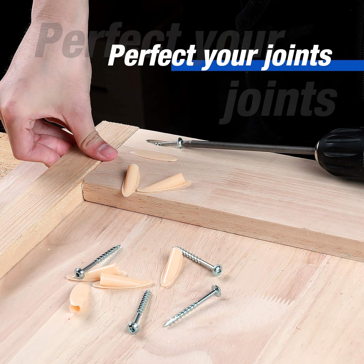 WORKPRO - Complete Pocket Hole Drilling Jig Kit - 125 Pieces - Jig Kit with 100 Self Tapping Screws and 20 Plugs - Woodworking Guide - Woodworking Oblique Hole Positioner