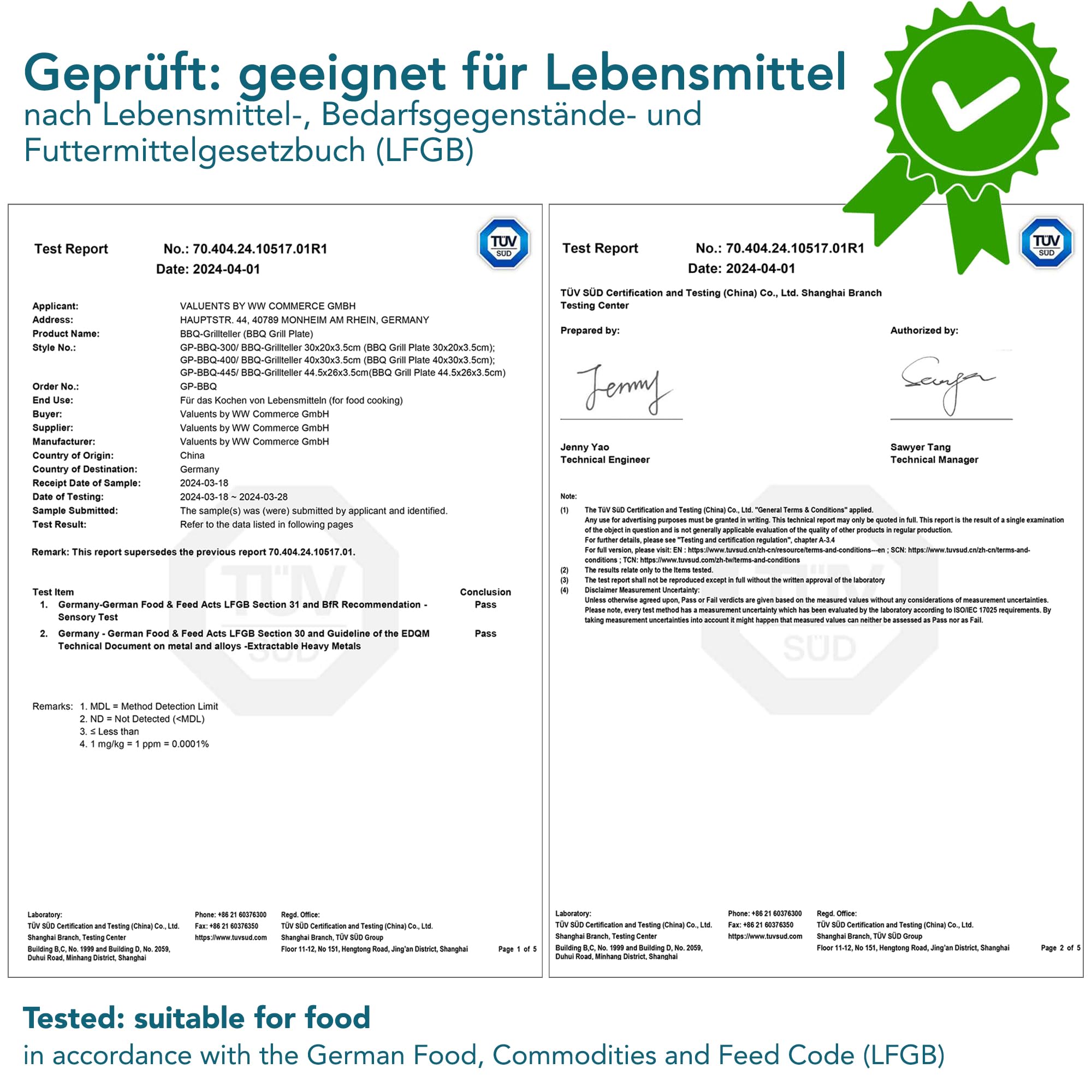 valuents? Grill Plate - Plancha Grill Plate Made of Thick & Rustproof Stainless Steel - 44.5 x 26 cm - Suitable for BBQ Gas Grill & Charcoal Grill +