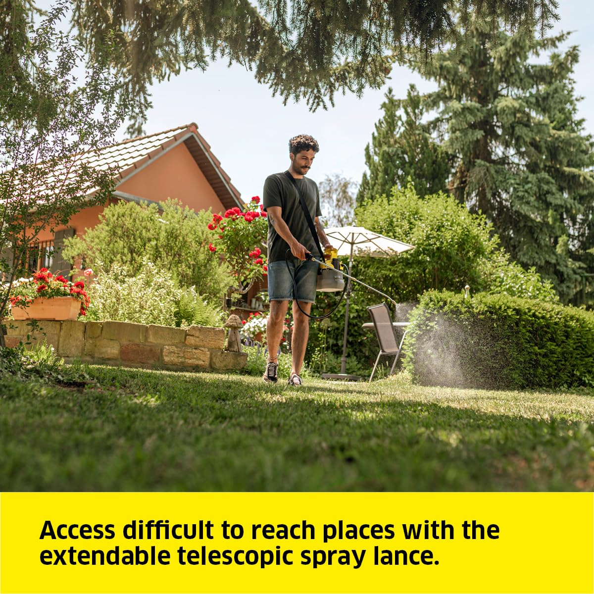 K?rcher 18 V Cordless Pressure Sprayer PSU 4-18, pressure: max. 3 bar, flow rate: 30 l/h, hose: 1.2 m, container: 4 l, telescopic lance: 45-75 cm,