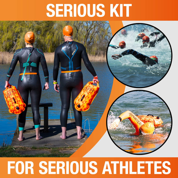 DIPPY Tow Floats for Open Water Swimming | 28L Swim Buoy Open Water Swimming Float | Waterproof Swimming Buoy | Tow Float Dry Bag | Wild Swimming Float | Wild Swimming Accessories Triathlete, Swimmer