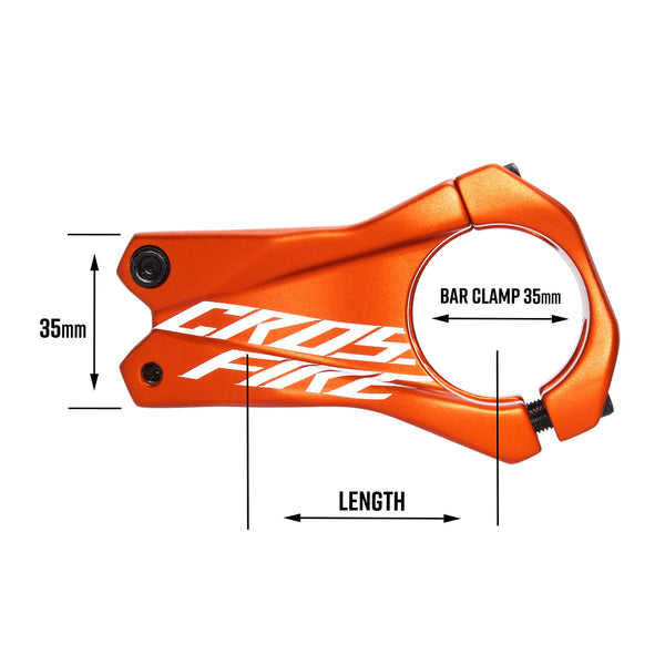 Funn Crossfire Mountain Bike Stem with 35mm Bar Clamp - Durable and Lightweight Alloy Bike Stem for Mountain Bike and BMX Bike, Length 35mm stem