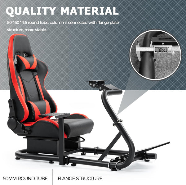 Minneer Racing Simulator Cockpit Universal Steering Wheel Stand with Seat suitable for Logitech G25 G27 G29 G920 G923 Thrustmaster T300 Fanatec, Racing wheel, Pedal not Include