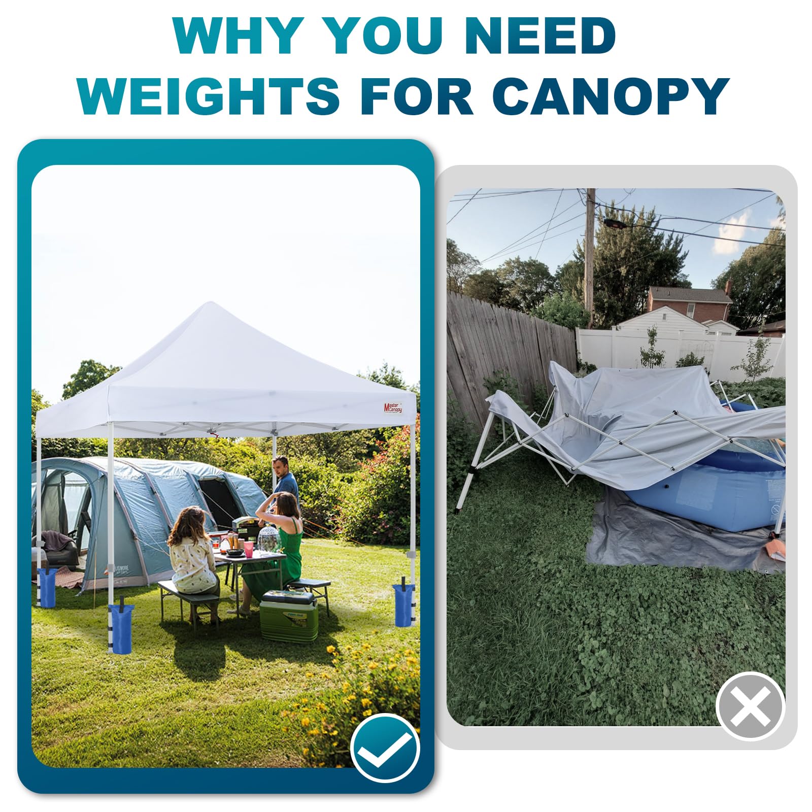 MASTERCANOPY Set of 4 Gazebo Sand Weights SandBags with Pothook for Pop Up Portable Folding Canopy, (Small, Black, Up to 31KG IN TOTAL)