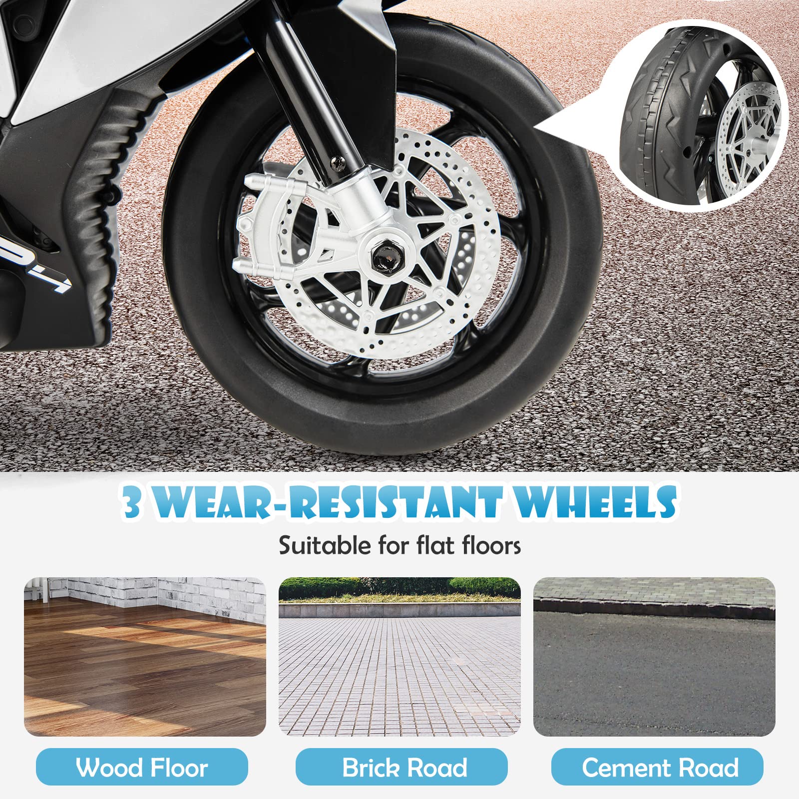 COSTWAY 12V Kids Electric Motorbike, Licensed BMW Ride on Motorcycle with Headlight, Music, Horn, MP3, USB Port, Battery Powered Vehicle Toy for 37-96 Months (Red)