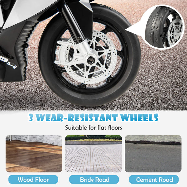 COSTWAY 12V Kids Electric Motorbike, Licensed BMW Ride on Motorcycle with Headlight, Music, Horn, MP3, USB Port, Battery Powered Vehicle Toy for 37-96 Months (Red)