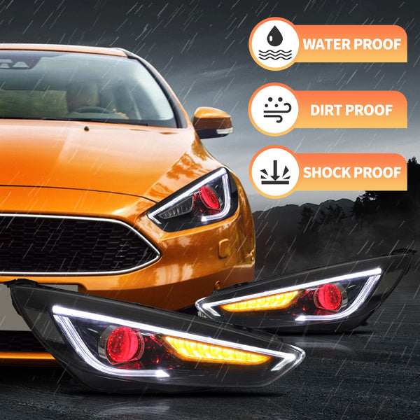 VLAND Headlights for Focus MK3 ST RS 2015-2018 Front Lights (Q5 Lens)