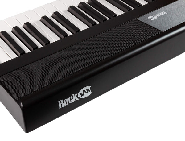 RockJam 88 Key Digital Piano with Full Size Semi-Weighted Keys, Power Supply, Sheet Music Stand, Piano Note Stickers & Simply Piano Lessons