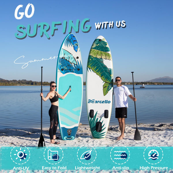 Paddle Board, Inflatable Stand Up Paddle Board, 10‘6/11' ×33"×6" Ultra-light SUP Board with Hand Pump, Leash, Repair Kit, Waterproof Phone Case and Waterproof Bag, Paddle Board for Adults