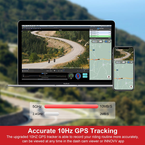 K7 Motorcycle Dash Cam Front and Rear with EIS Anti-Shake 2K + 2K@30FPS or 1080P + 1080P@60 FPS Motorbike Camera, GPS, Wi-Fi, 24Hrs G-Sensor, Waterproof Motorcycle Camera Support 512 GB Max