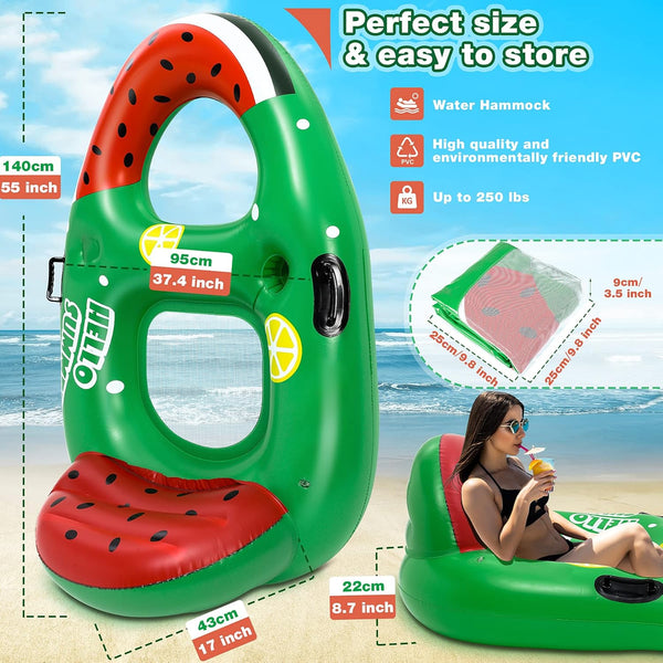 Gontence Pool Inflatable - Lilo Pool Inflatables For Kids Adults - Portable Inflatable Pool Floats - Pool Lounger with cup holder - Pool Float Pool Hammock Water Hammock (HW00649)