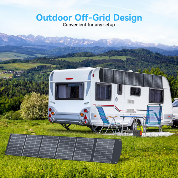 Ecosonique 100W Portable Foldable Solar Panels Charger Fast Charging with USB-C PD3.0 USB-A QC3.0 DC 20V Lightweight with Kickstand for Camping Power Station Solar Generators Cell Phones Power Banks