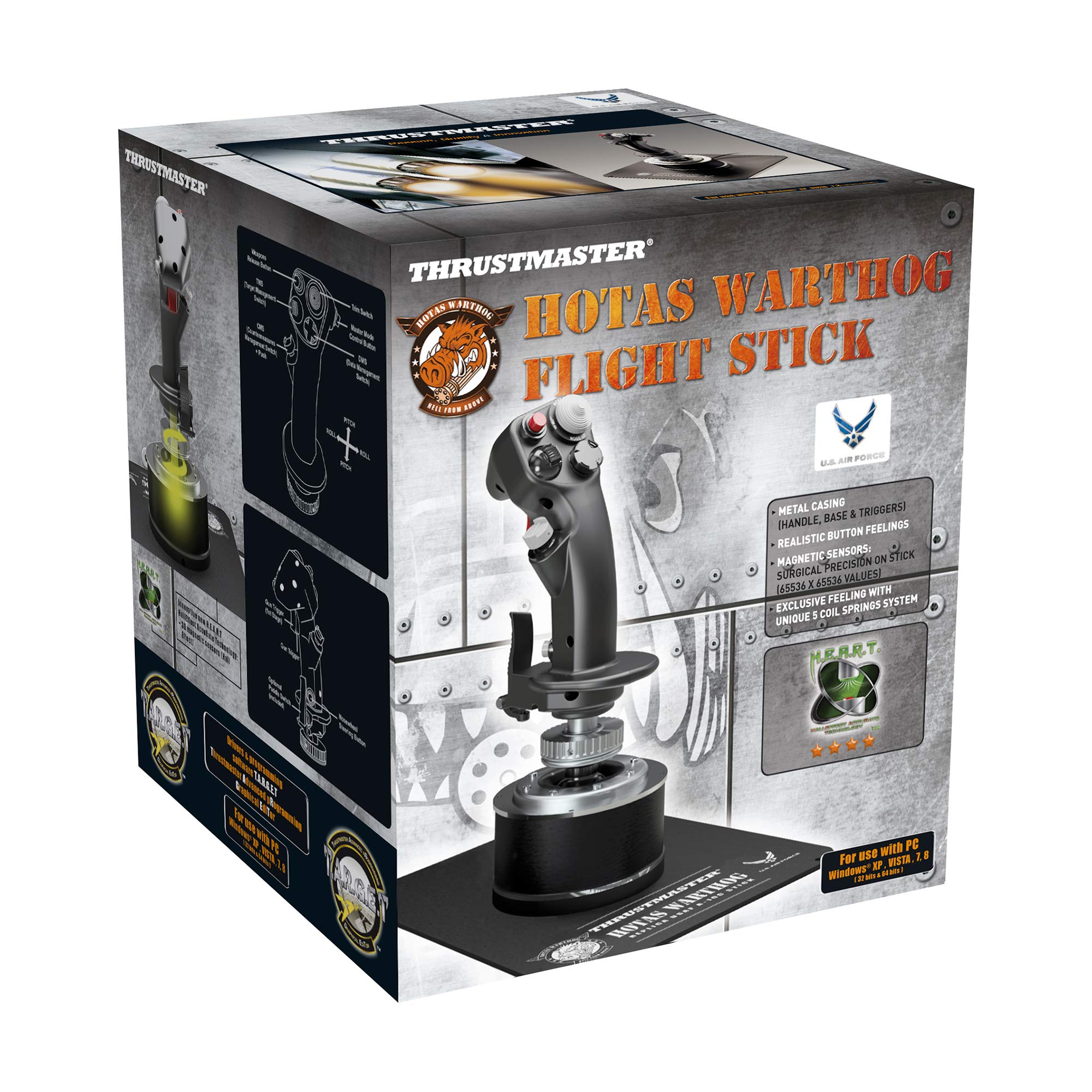 Thrustmaster Hotas Warthog Flightstick - High-Precision Joystick with H.E.A.R.T HallEffect AccuRate Technology for PC