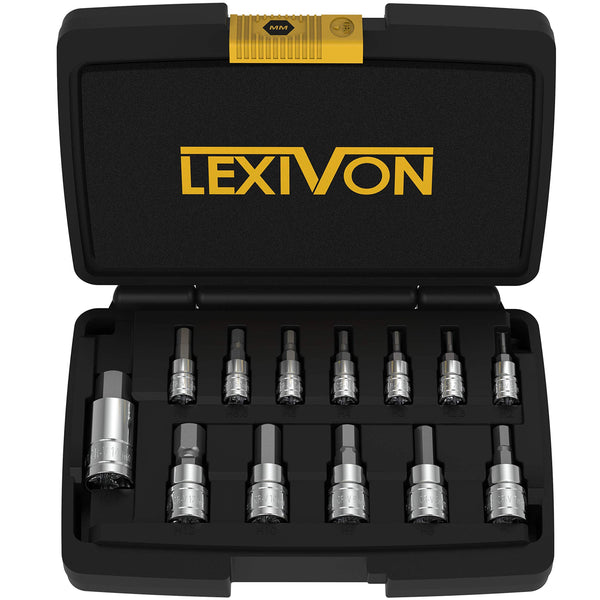 LEXIVON Master HEX Bit Socket Set, Premium S2 Alloy Steel | Complete 32-Piece, SAE and Metric Set | Enhanced Storage Case (LX-144)