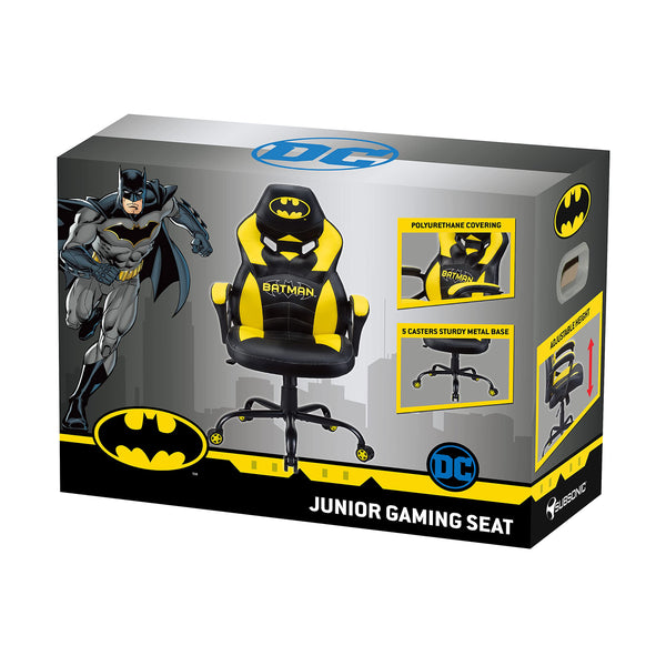 Subsonic Joker - Gaming chair or office chair, adult gamer chair, comfortable seat, integrated headrest, adjustable armrests and height, ergonomic backrest - Black