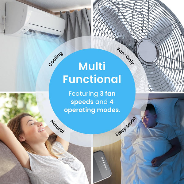 Pro Breeze 4-in-1 Air Cooler with 10 Litre Capacity, Remote Control, 3 Fan Speeds & LED Display. Powerful Evaporative Air Cooler with Built-in 7.5 Hour Timer & Automatic Oscillation for Home & Office