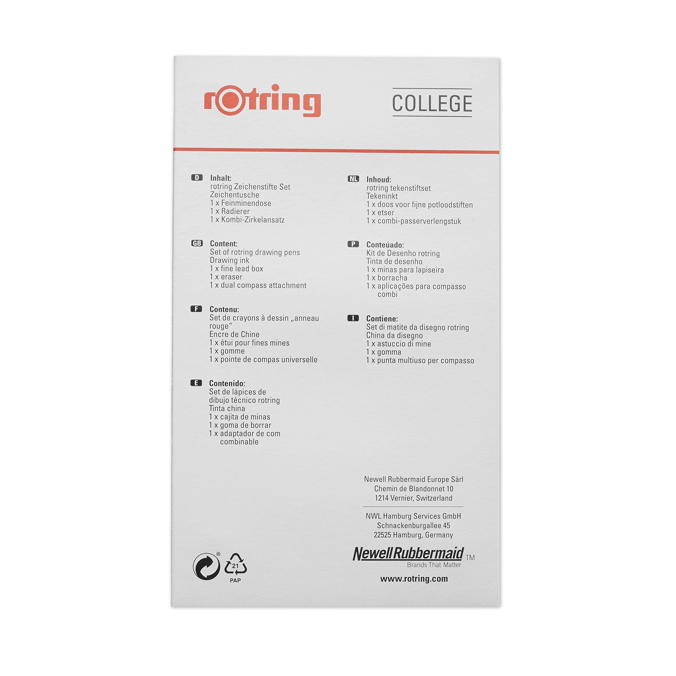 rOtring Isograph Pen Set Technical Pen & Pencil College Set | 3 Pens (0.20mm0.30mm0.50mm) and Mechanical Pencil (0.5mm) + Accessories