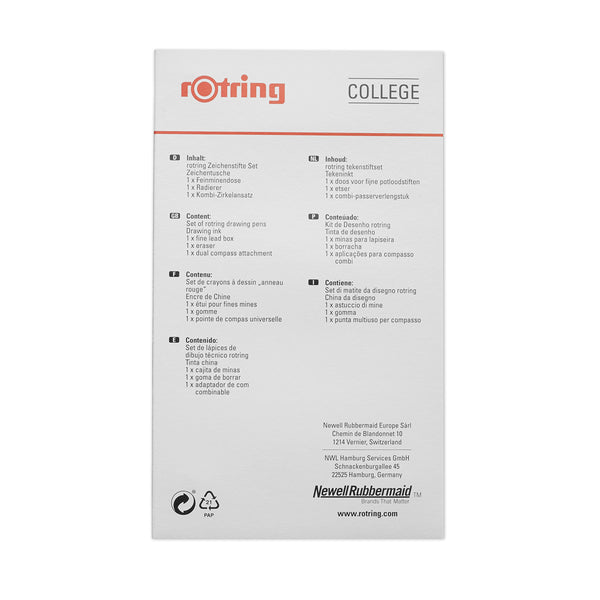 rOtring Isograph Pen Set Technical Pen & Pencil College Set | 3 Pens (0.20mm0.30mm0.50mm) and Mechanical Pencil (0.5mm) + Accessories