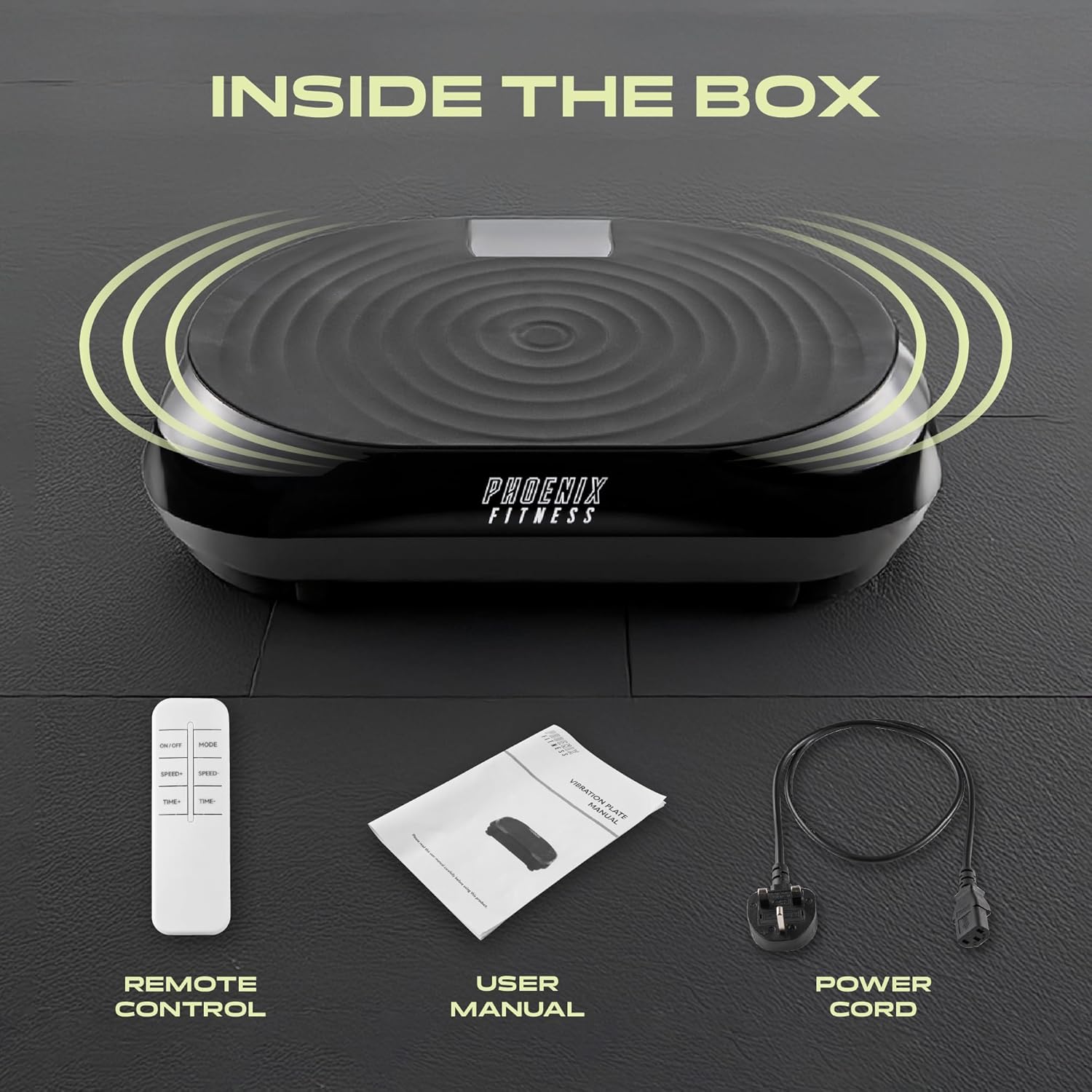 Phoenix Fitness Vibration Plate Exercise Machine - 120 Intensity Levels, Timer, LCD Display & 5 Programs for Weight Loss, Lymphatic Drainage, Circulation and Full Body Workout at Home & Gym - Black