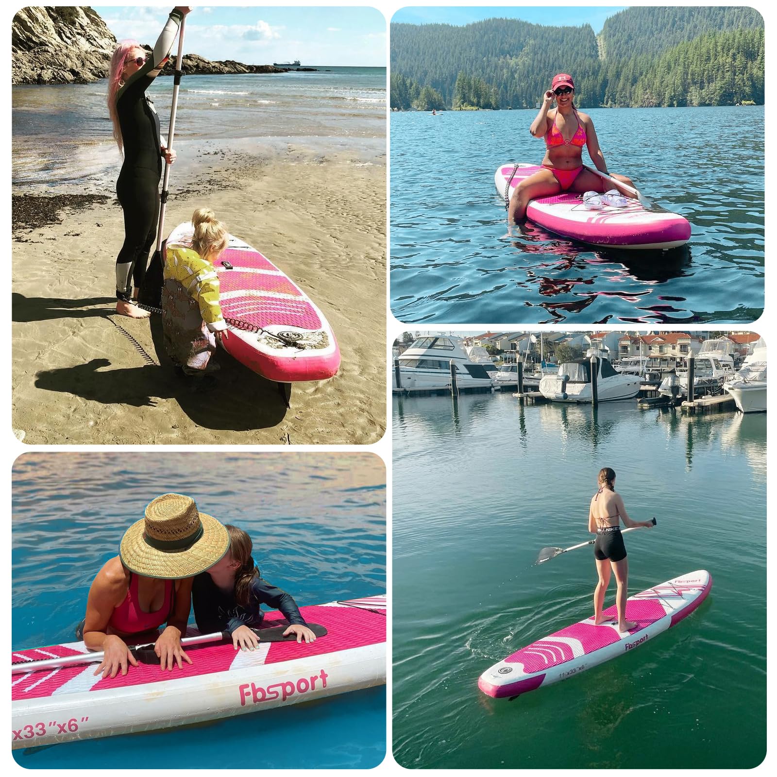 FBSPORT Inflatable Stand Up Paddle Boards,SUP Board,6" Thick Stand Up Paddle Boarding,Paddling Board for Youth & Adult,Surfboard,SUP with Adjustable Paddle/Backpack/Pump/Removable Fin