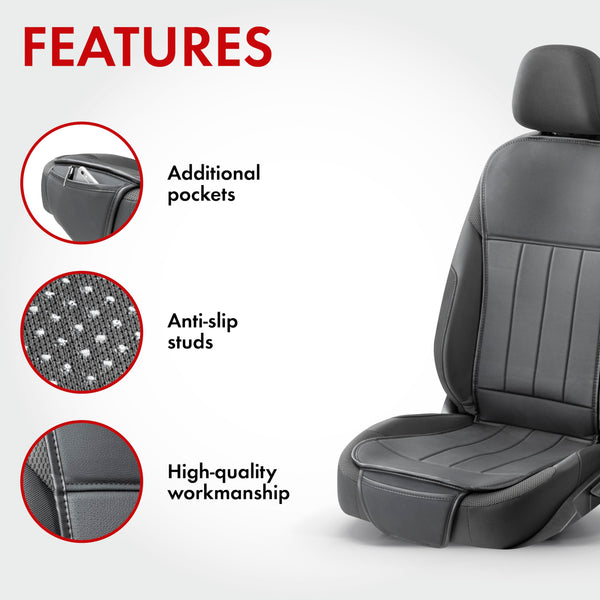 Walser Premium Car seat cover Lewis, universal seat cover and protective pad in black, seat protector for cars and vans