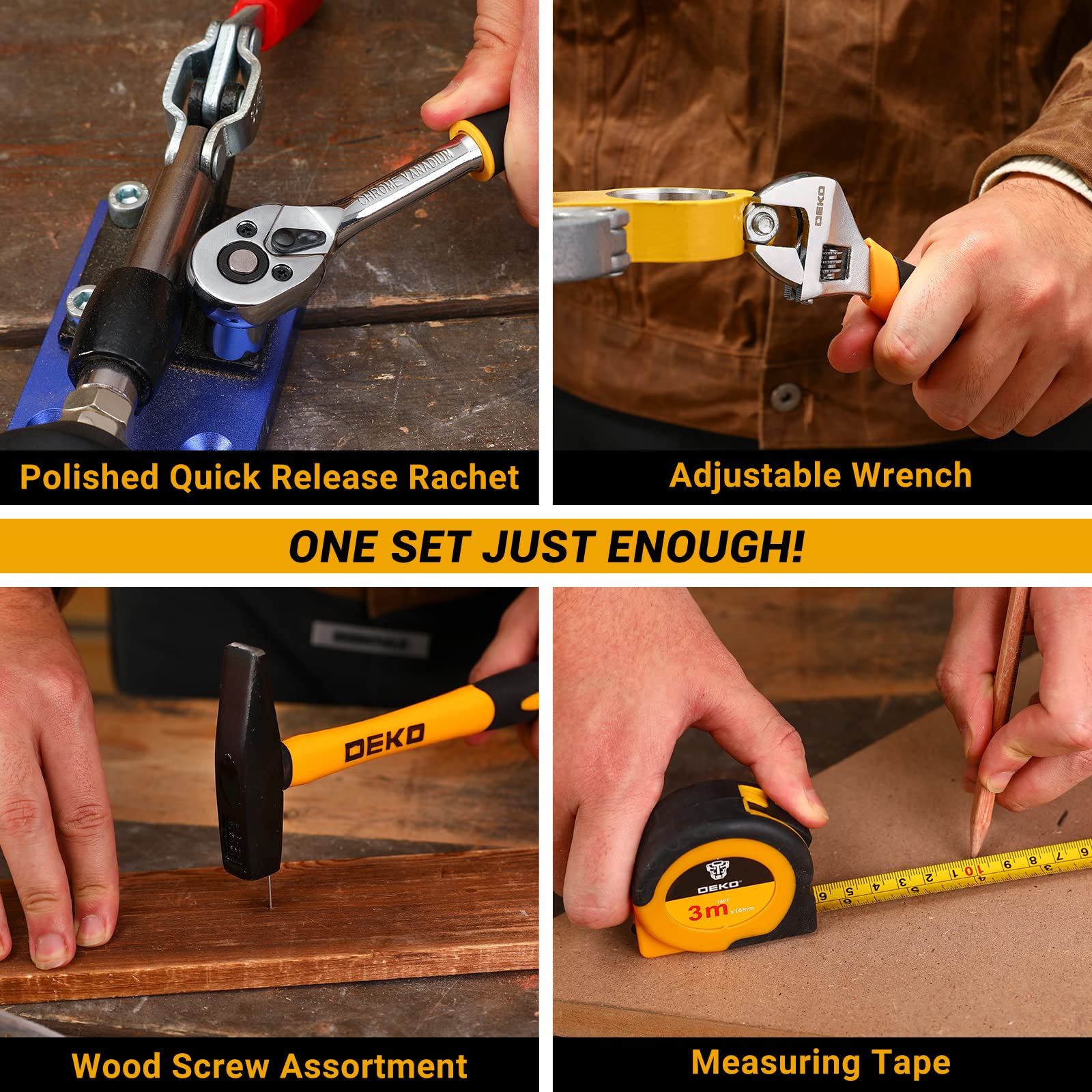 DEKO Tool Kit Set Box Home Repair DIY Tools Basic Hand Toolbox Sets for Home 138Piece