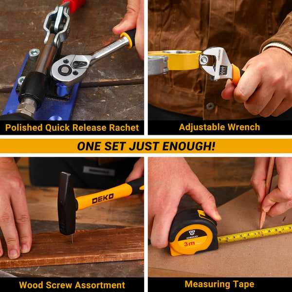 DEKO Tool Kit Set Box Home Repair DIY Tools Basic Hand Toolbox Sets for Home 138Piece