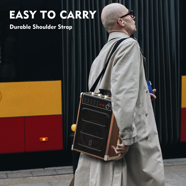 JYX Karaoke Machine with 2 UHF Wireless Microphones, Bass/Treble Bluetooth Speaker with LED Light, Support TWS, AUX In, FM, REC, Supply for Party/Adults/Kids